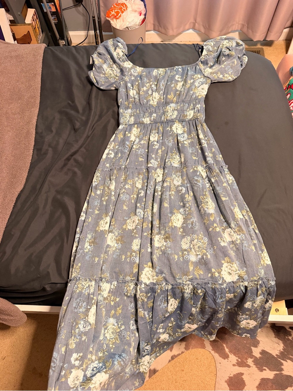 Audrey Parks Maxi Blue Floral Dress